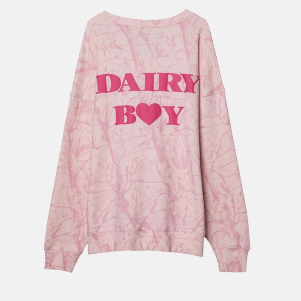 Dairy Boy oversized crewneck in bubblegum pink! 💗